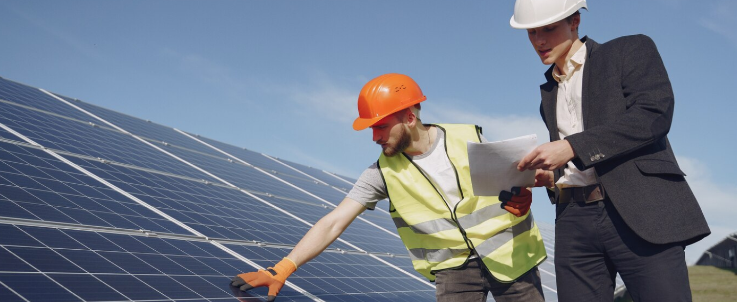 Foreman onsite at a commercial solar site