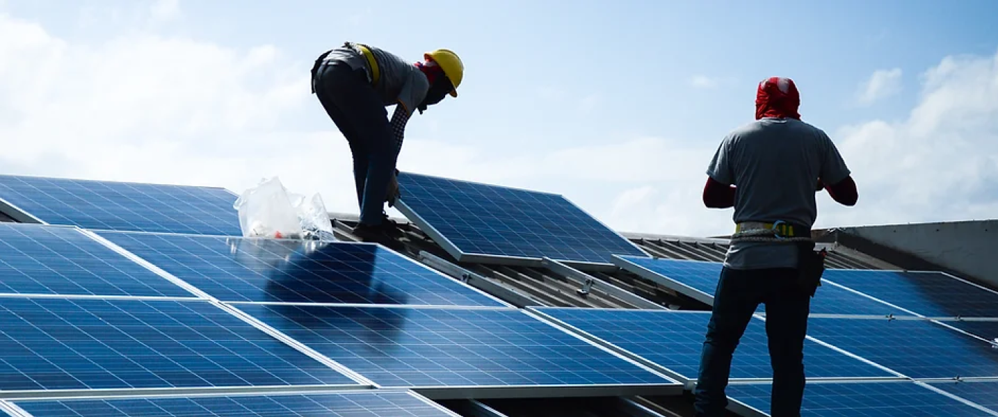 SAA-accredited installers fitting panels on a rooftop