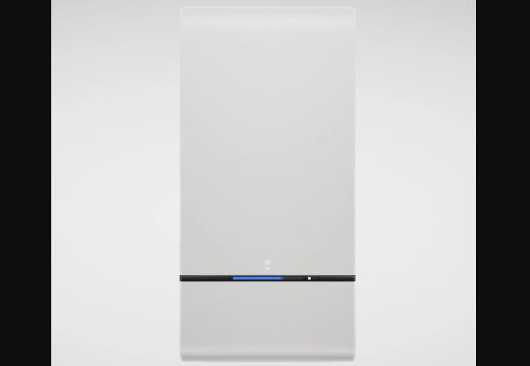 The Wallbox Quasar 2 bidirectional EV charger, a tall white wall-mounted unit
